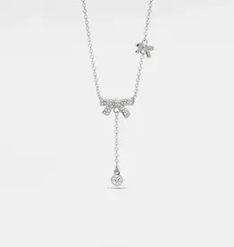 Dainty Bow Tie Bowknot Necklace Sterling Silver- N0517-S