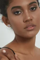 Turkish Blue Evil Eye Stud Earrings Sterling Silver- E0221-S