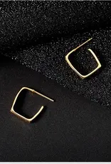 Minimalist Square Hoop Earrings- Sterling Silver