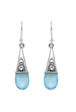Aqua Chalcedony Gemstone Earrings- IE24261