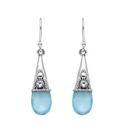 Aqua Chalcedony Gemstone Earrings- IE24261