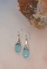 Aqua Chalcedony Gemstone Earrings- IE24261