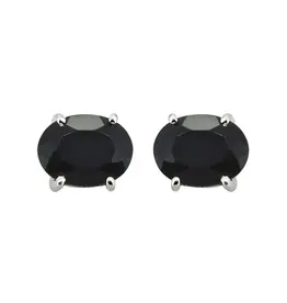 Black Onyx Stud Earrings- Sterling Silver- IE23544