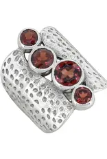 Garnet Bohemian Ring - Sterling Silver - Size 10- IR40915-10