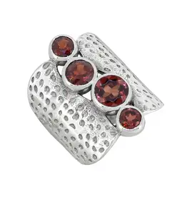 Garnet Bohemian Ring - Sterling Silver - Size 10- IR40915-10