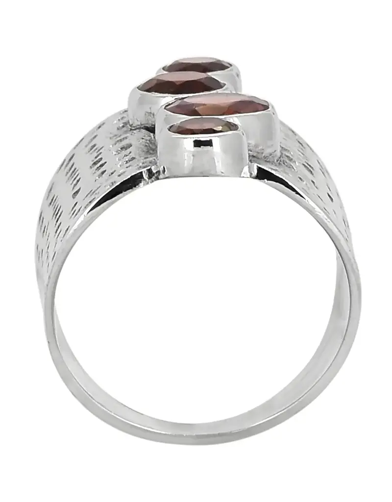 Garnet Bohemian Ring - Sterling Silver - Size 10- IR40915-10