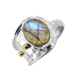 Labradorite Artisan Ring- Sterling Silver