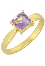 Amethyst Velvet Axis Ring- Gold Plated over Sterling Silver Size 8- RLR41684-9