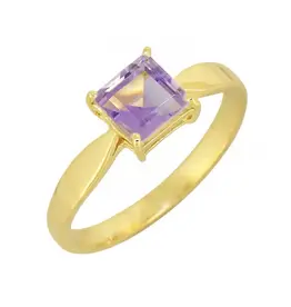 Amethyst Velvet Axis Ring- Gold Plated over Sterling Silver Size 8- RLR41684-9