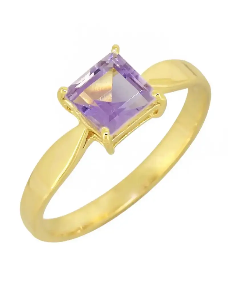 Amethyst Velvet Axis Ring- Gold Plated over Sterling Silver Size 8- RLR41684-9