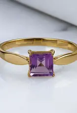 Amethyst Velvet Axis Ring- Gold Plated over Sterling Silver Size 8- RLR41684-9
