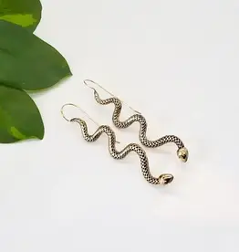 Brass Snake Statement Earring- BE176