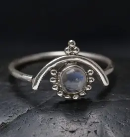 Floating Moonstone Ring- Sterling Silver