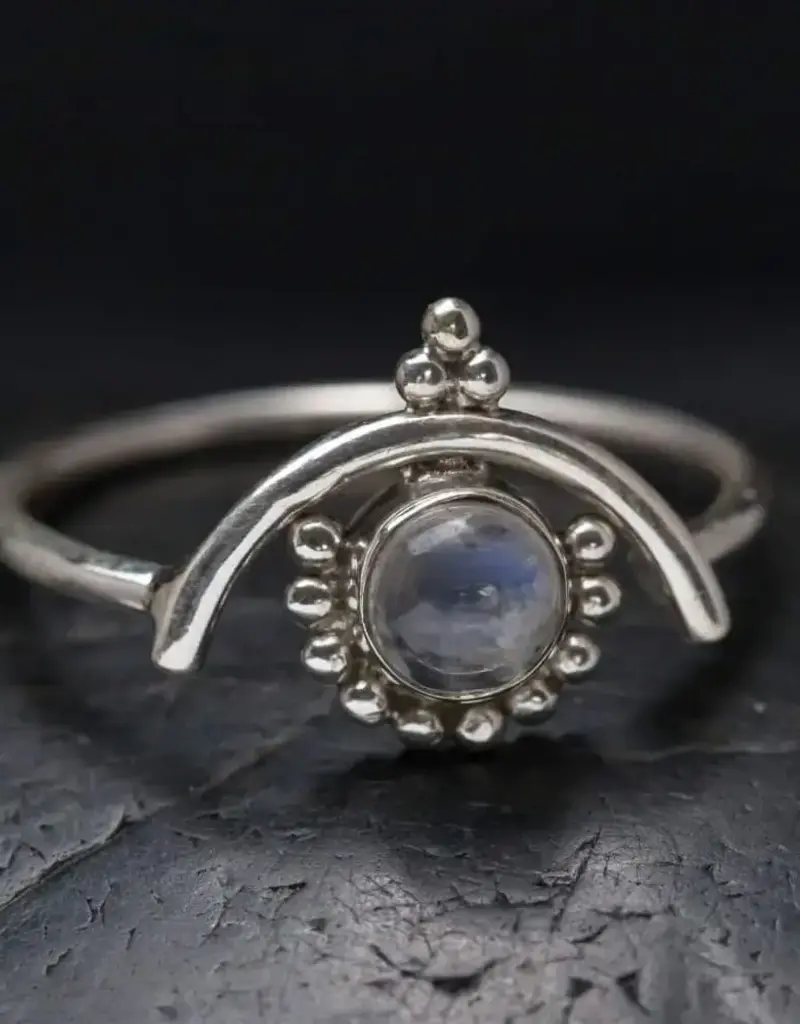 Floating Moonstone Ring- Sterling Silver