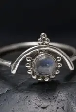 Floating Moonstone Ring- Sterling Silver