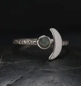 Labradorite Crescent Ring- Sterling Silver