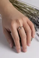Labradorite Crescent Ring- Sterling Silver