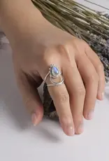 Moonstone Aura Ring- Sterling Silver