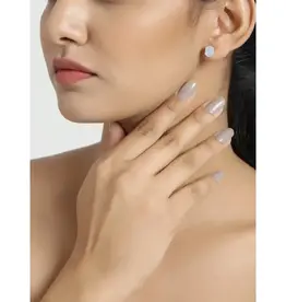 Rainbow Moonstone Stud Earrings- Sterling Silver- FE23542