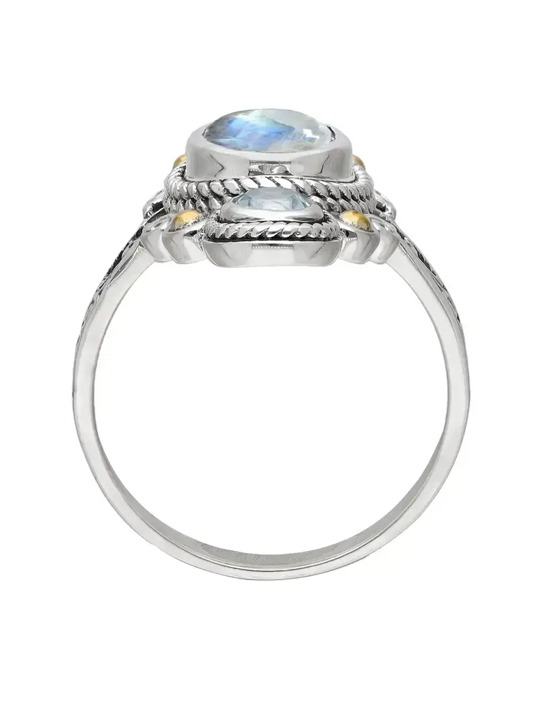 Rainbow Moonstone Sterling Silver Ring
