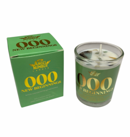 Angel Number Candle New Beginnings 000 with Amazonite