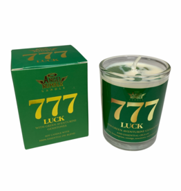 Angel Number Candle Luck 777 with Green Aventurine