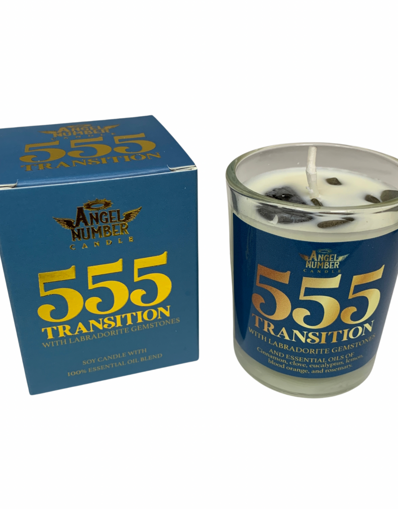 Angel Number Candle Transition 555 with Labradorite