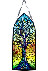 Tree of Life Glass Suncatcher Cathedral-  8 inch