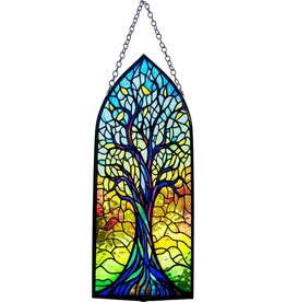 Tree of Life Glass Suncatcher Cathedral-  8 inch