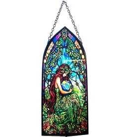 Earth Goddess Glass Suncatcher Cathedral- 8 inch