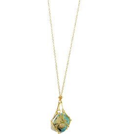 Crystal Cage Necklace Adjustable Gold Color