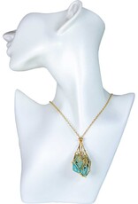 Crystal Cage Necklace Adjustable Gold Color