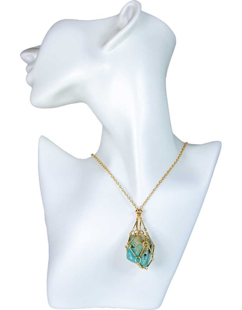 Crystal Cage Necklace Adjustable Gold Color