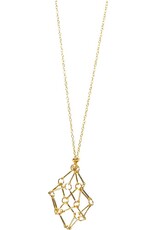Crystal Cage Necklace Adjustable Gold Color