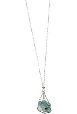 Crystal Cage Necklace Adjustable Silver Color