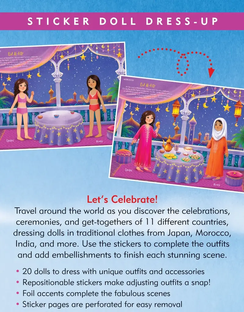 Sticker Doll Dressup Book- Aross the Globe