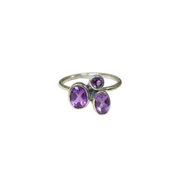 Amethyst 3 Stone Ring