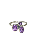 Amethyst 3 Stone Ring
