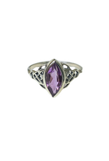 Amethyst Celtic Shank Sterling Silver Ring