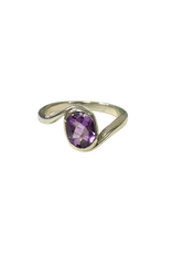 Amethyst Solitare Bybass Shank Ring