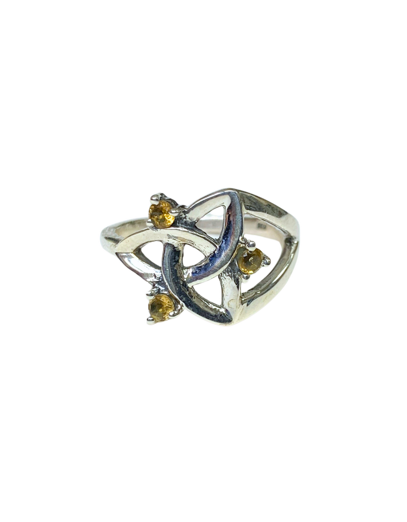 Citrine Eternal Knot Ring- Size 7- R9737