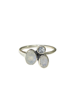 Moonstone 3 Stone Ring