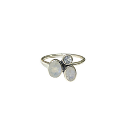 Moonstone 3 Stone Ring