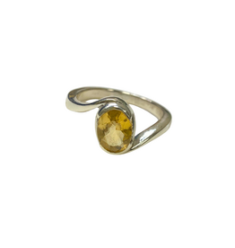 Citrine Solitare Bypass Shank Ring