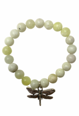 Mala - New Jade with Serenity Dragonfly - 800NJS