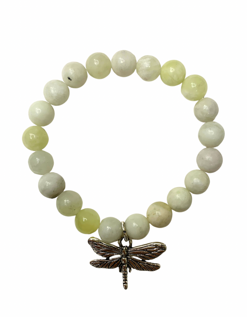 Mala - New Jade with Serenity Dragonfly - 800NJS