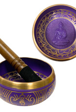 Singing Bowl - Hand Painted Violet - 4.5 x 2 inches - 67538