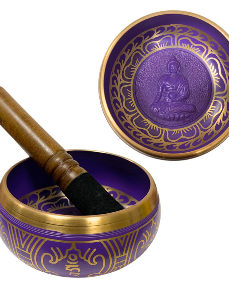 Singing Bowl - Hand Painted Violet - 4.5 x 2 inches - 67538