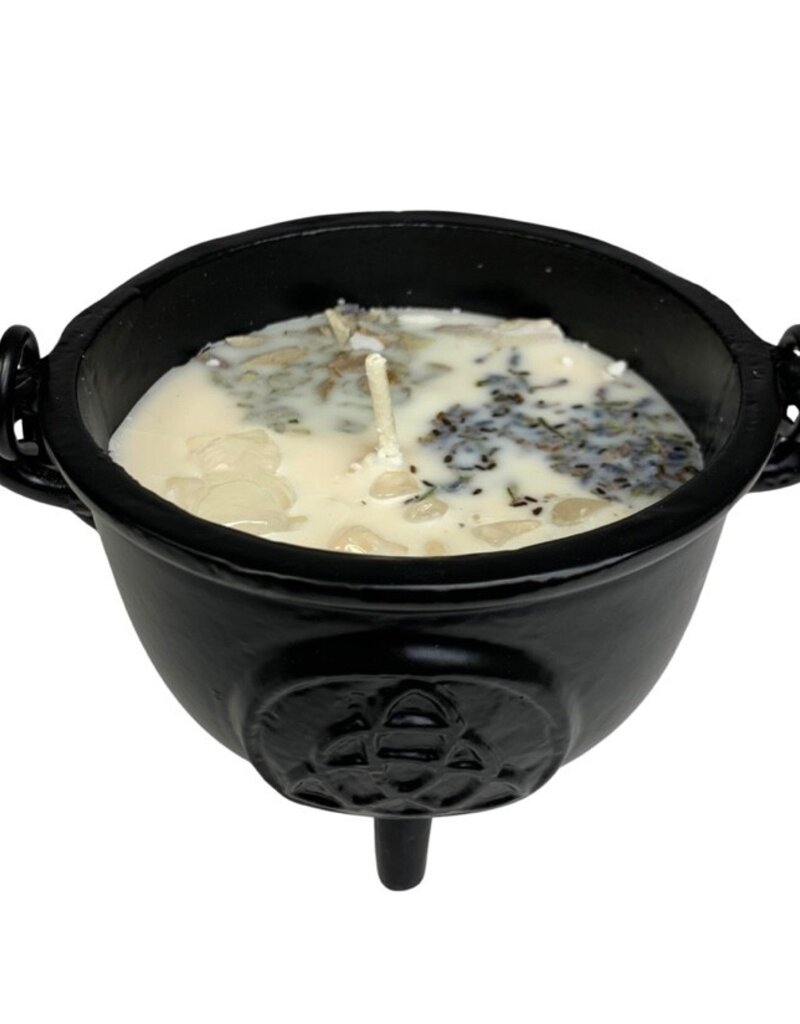 New Beginning Candle Cauldron, Clear Quartz, 4.5 inch- 6951NB