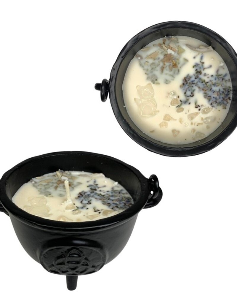 New Beginning Candle Cauldron, Clear Quartz, 4.5 inch- 6951NB